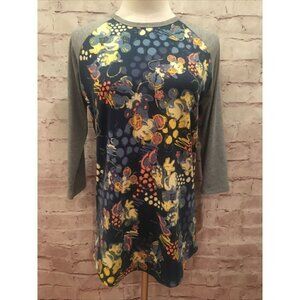 LuLaRoe MINNIE MOUSE Disney RANDY T Disneyland Baseball Tee Blue Womens XS NEW